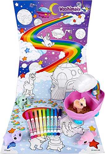 CRAYOLA Washimals Peculiar Pets - Regenbogen Wellness Set für Spielfiguren zum Bemalen und Baden, Waschsaloon für Fabelwesen, Spielzeug für Kinder, Kinderspielzeug für Kinder ab 3 Jahren von CRAYOLA