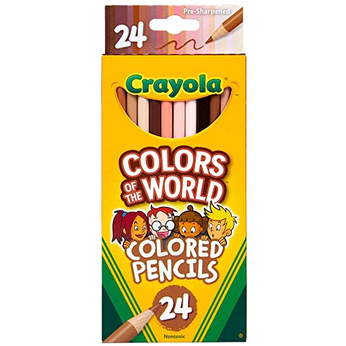 Crayola Colours of the World Buntstifte Hautfarbe, Malstifte Set für Kinder in 24 Farbtönen, Buntstifte Kinder mit den Hautfarbtönen der ganzen Welt, Bastel Set, Malstifte ab 3 Jahre von CRAYOLA