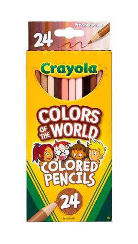 Crayola Colours of the World Buntstifte Hautfarbe, Malstifte Set für Kinder in 24 Farbtönen, Buntstifte Kinder mit den Hautfarbtönen der ganzen Welt, Bastel Set, Malstifte ab 3 Jahre von CRAYOLA