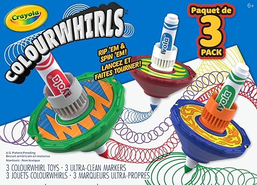 Crayola Colourwhirls (3ct) Spin Art Spielzeug Kreisel Spielzeug für Kinder Kunst Handwerk Kit Geschenk für Jungen Mädchen Alter 6 7 8 von CRAYOLA
