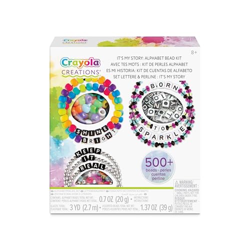 Crayola Creations - Set Kreiere deine eigenen Alphabet-Perlenarmbänder - It's My Story, kreative Beschäftigung und Geschenk für Mädchen, ab 8 Jahren, 04-2968 von CRAYOLA