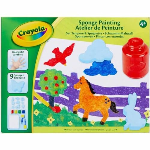 CRAYOLA - Malset mit Abwaschbaren Temperafarben und Schwämmen, Kreative Beschäftigung und Geschenkidee von CRAYOLA