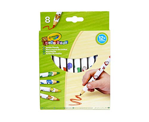Crayola Mini Kids Buntstifte Kinder, Malstifte Set für Kleinkinder in 8 Farbtönen, Dicke Buntstifte zum Malen, Bastel Set, Stifte mit Gummispitze, Malstifte Kleinkinder ab 1 Jahr von CRAYOLA