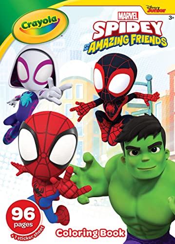 Crayola Spiderman Malbuch, Spidey & His Amazing Friends, Aufkleber enthalten, Geschenk für Jungen & Mädchen, 96 Seiten von CRAYOLA