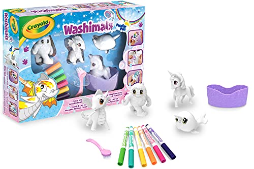 CRAYOLA Washimals Peculiar Pets, Außergewöhnliche Spielfiguren Set zum Bemalen und Baden, Waschsaloon für Fabelwesen, Spielzeug für Kinder, Kinderspielzeug für Kinder ab 3 Jahren, 12-teiliges Set CRAYOLA Washimals Peculiar Pets, Außergewöhnliche Spielfiguren Set zum Bemalen und Baden, Waschsaloon für Fabelwesen, Spielzeug für Kinder, Kinderspielzeug für Kinder ab 3 Jahren, 12-teiliges Set von CRAYOLA