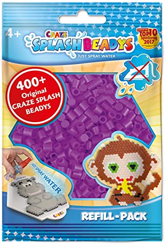 CRAZE SPLASH BEADYS Refill-Pack Ersatzperlen violett lila violet Perlen Nachfüllset Bügelperlen ohne Bügeln 11843 von CRAZE