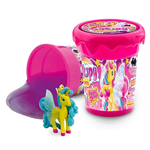 CRAZE Magic Slime GALUPY Unicorn - Schleim mit wunderschönen Einhorn Spielfigur - Kinderschleim 110 ml von CRAZE