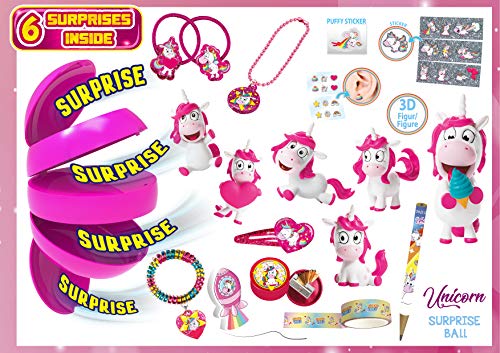 CRAZE Ball Unicorn Spielzeug Ei Überraschung Figur Einhorn Schmuck Kinder kleine Geschenke Mädchen 20371, Mehrfarbig von CRAZE