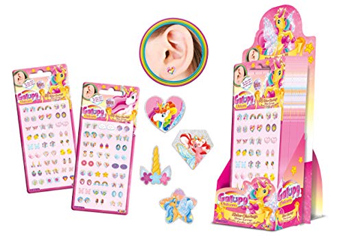 CRAZE Klebeohrringe Mädchen GALUPY Selbstklebende Ohrringe für Mädchen Kinderschmuck Unicorn Einhorn Ohrringe Sticker Earrings 3D Aufkleber 22559 von CRAZE