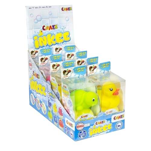 CRAZE 28568 Bundle sort. - INKEE Funnyz - Badekugel und Wasser-Spritztier, mehrf. sort., 8 Stück im Display von CRAZE