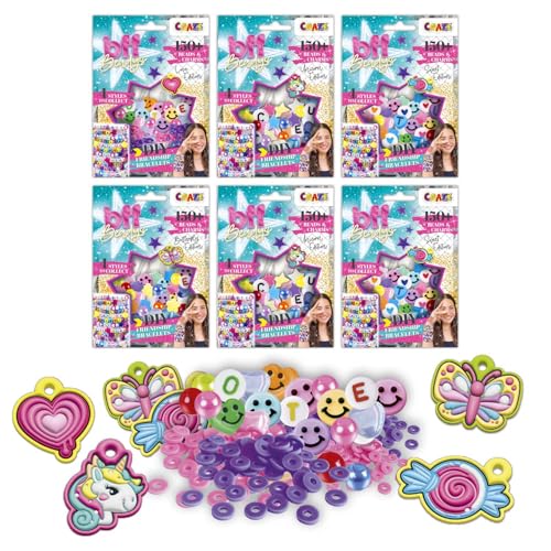 CRAZE BFF Bag 6er Pack - BFF Freundschaftsarmbänder Set, DIY Beadys Armbänder selber machen, Kinderschmuck Bastelset von CRAZE