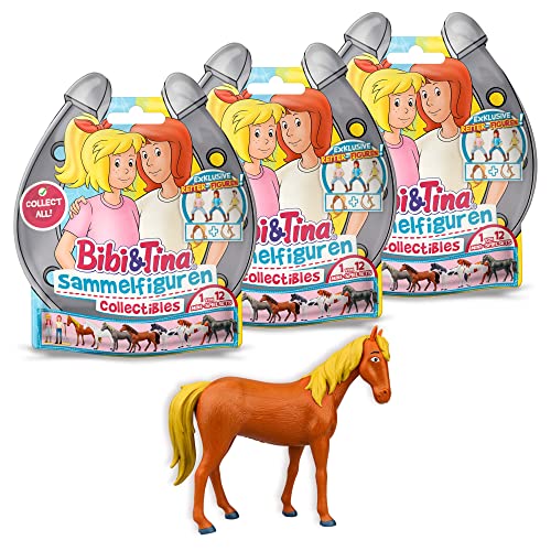 CRAZE Bibi und Tina Figuren Foilbag 3er Set - Martinshof Spielfiguren zum Sammeln und Tauschen , Pferde Mädchen Geschenk , Pferde Spielzeug ab 3 Jahren von CRAZE