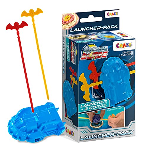CRAZE Blade Launcher Pack für Kampfkreisel Starter + 2X Reisleinen für Blade Kreisel Metall Kinder Spielzeug Jungen Kreisel für Kinder Kinderkreisel 39922, Bunt von CRAZE