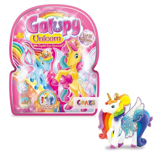 GALUPY Unicorn - Einhorn Spielzeug zu Sammeln, Einhorn Figuren mit Glitzerflügeln & Swarovski Kristal von Galupy