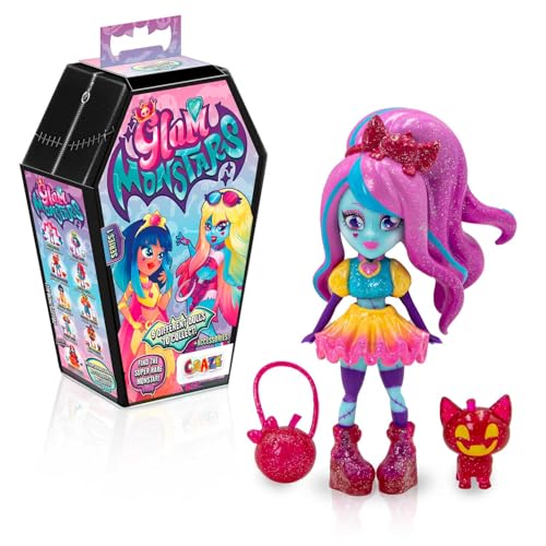CRAZE Glam MONSTARS - Puppe mit gruselig-modische Kleidung, Haustier & Handtasche, Monster-Puppe zum Sammeln von CRAZE