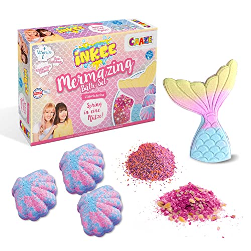 INKEE Mermazing Bath Set Viktoria Sarina | Geschenkset Badezusatz mit Badebomben, Badekugeln & Badesalze, Kinder Bade-Set von INKEE