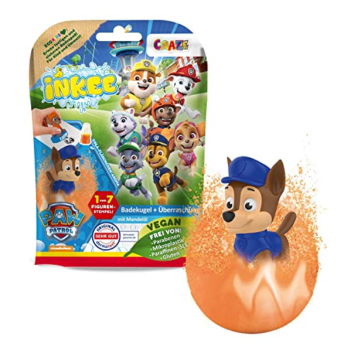 INKEE SURPRISE PAW PATROL | Badebombe Kinder mit Überraschung, Badekugel 80g mit Paw Patrol Stempel, Cola-Gummi Duft, Schaum-Effekt von INKEE