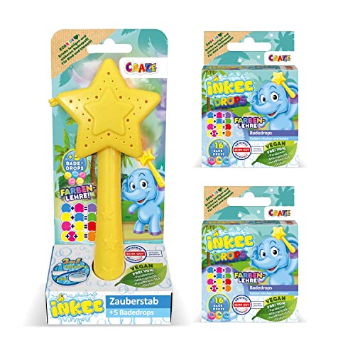INKEE Wand Star| Pack mit Stern-Zauberstab & Badetabletten zum Farben Lernen , Badekugeln mit 7 Badefarben für die Badewanne , Erdbeerduft INKEE Wand Star| Pack mit Stern-Zauberstab & Badetabletten zum Farben Lernen , Badekugeln mit 7 Badefarben für die Badewanne , Erdbeerduft von INKEE