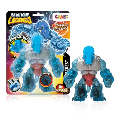 STRETCHY LEGENDS Silvercrest - Elastische Actionfiguren für Kinder, Dehnbare Superhelden Figuren zu Sammeln mit Schleimfüllung von STRETCHY LEGENDS