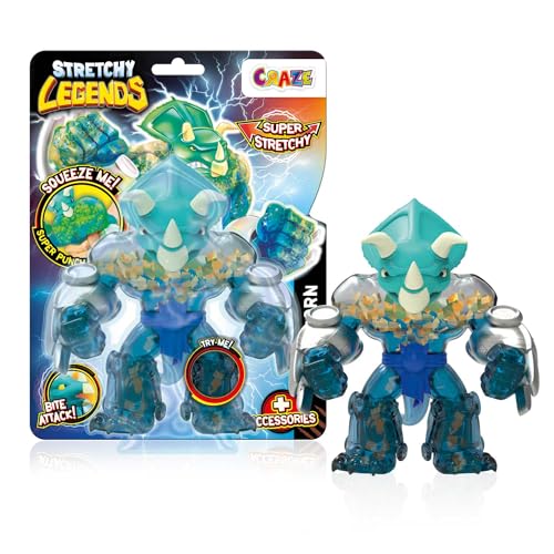 STRETCHY LEGENDS Battlehorn - Elastische Actionfiguren für Kinder, Dehnbare Superhelden Figuren zu Sammeln mit Schleimfüllung von STRETCHY LEGENDS