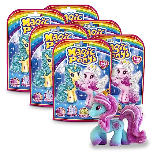 CRAZE Magic PONYS 6er Set | 6X Ponys Figuren, Wunderschöne Ponys Spielzeug zu Sammeln, mit Tattoos & Zubehör von CRAZE