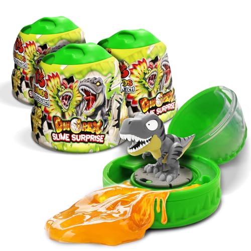 CRAZE Magic Slime 3er Set – 3X Dinorex-Kapseln mit Schleim Kinder und sammelbaren Dinosaurierfiguren - 13 Dinosaurier zum Sammeln, 3 enthalten, Dino von CRAZE