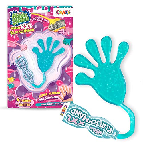 CRAZE MAGIC SLIME | Klatschhand für Kinder XXL Glibber Klebehand in Schleim Kinder mit Groff & Glitzer, Super klebrig und dehnbar von CRAZE