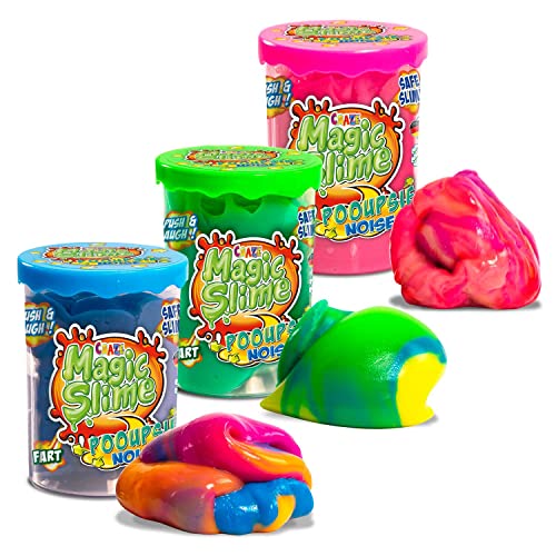 CRAZE Magic Slime POOUPSIE Noise 3X Set Dickflüssiger Pups Schleim kinder 3X 100g , 31049, Bundle kinder spielzeug, 17.1 x 5.7 x 7.6 cm von CRAZE