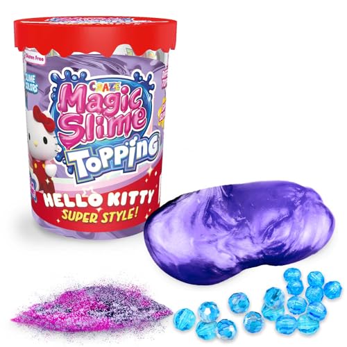 CRAZE Magic Slime Topping Hello Kitty - Schleim Kinder in 70 ml Dose mit Glitter & verschiedenen Toppings - Slime Set sicher & rückstandsfrei von CRAZE