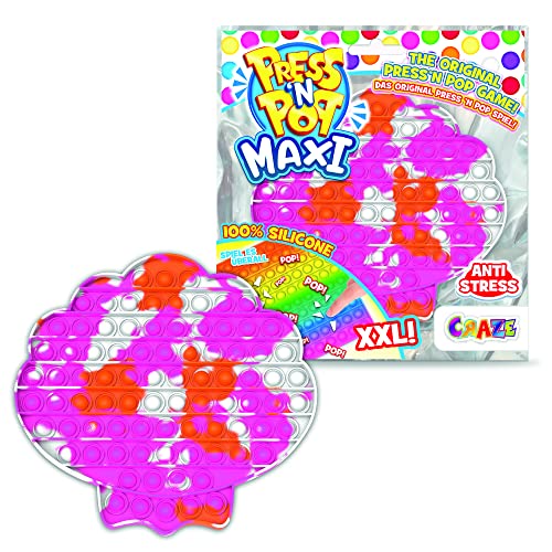 CRAZE PressNPop Press N POP Shell Maxi Fidget Toy IT sensorisches Anti Stress Spielzeug Plopper für Kinder & Erwachsene Bubble Set Bunte Muschel Motive 37157, wunderschöne Farbkombinationen CRAZE PressNPop Press N POP Shell Maxi Fidget Toy IT sensorisches Anti Stress Spielzeug Plopper für Kinder & Erwachsene Bubble Set Bunte Muschel Motive 37157, wunderschöne Farbkombinationen von CRAZE