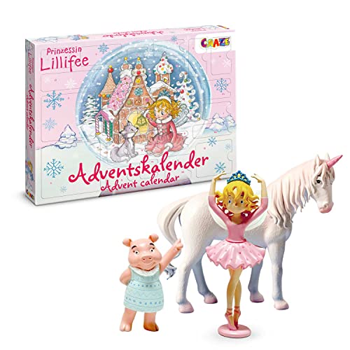 CRAZE Prinzessin Lillifee Adventskalender Kinder - Spielzeug Adventskalender Mädchen mit Prinzessin & Einhorn Figuren von CRAZE