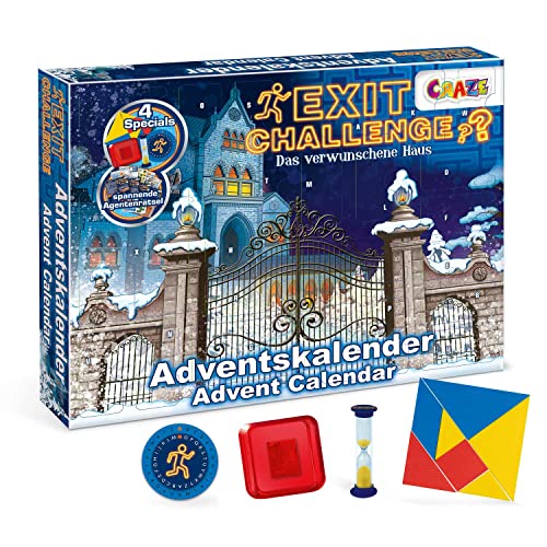 EXIT Challenge Adventskalender Kinder - Escape Game Spielzeug Adventskalender, Kinderbrettspielkalender Brettspiele Frühlernspielzeug 24 Rätsel | deutsche Sprache von CRAZE