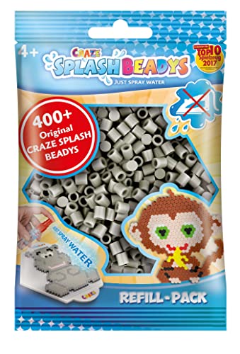 CRAZE SPLASH BEADYS Nachfüll Set Ersatzperlen hellgrau light grey Refill Pack Bügelperlen ohne Bügeln 11935 von CRAZE