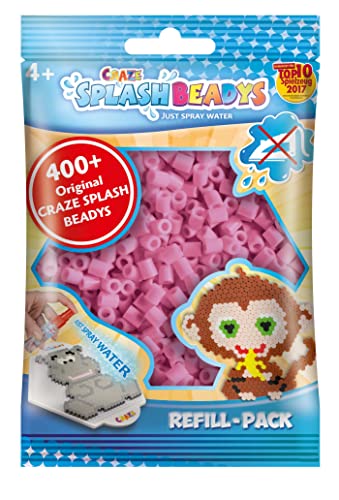 CRAZE SPLASH BEADYS Nachfüllpack Ersatzperlen rosa rose Steckperlen Nachfüllset Bügelperlen ohne Bügeln 11782 von CRAZE