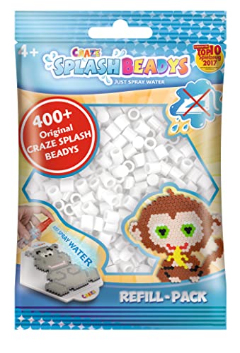 CRAZE SPLASH BEADYS Refill-Pack Ersatzperlen weiß white Perlen Nachfüllpack Bügelperlen ohne Bügeln 11423 von CRAZE