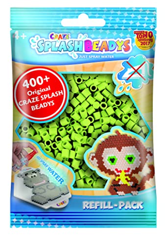 CRAZE SPLASH BEADYS Refill-Set Ersatzperlen hell-grün light green Steckperlen Nachfüllpack Bügelperlen ohne Bügeln 11515 von CRAZE