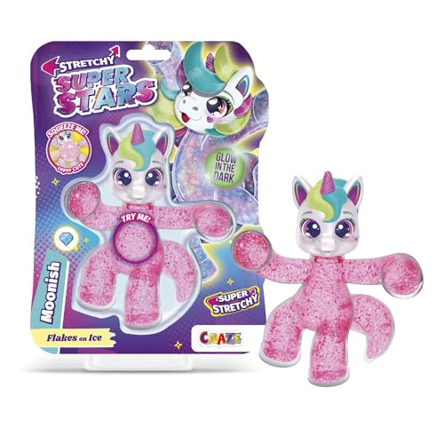 STRETCHY SUPERSTARS Moonish - Glibberige & Dehnbare Sammelfiguren mit Schleimfüllung, 6 Verschiedene Charaktere zum Sammeln von STRETCHY SUPERSTARS