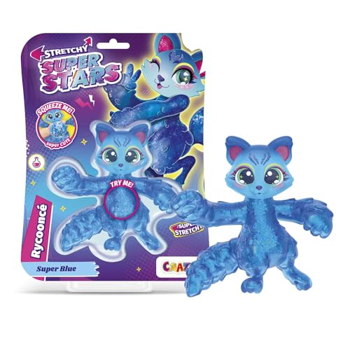 CRAZE Superstars Stretchy Rycoonce - Glibberige & Dehnbare Sammelfiguren mit Schleimfüllung, 6 Verschiedene Charaktere zum Sammeln von CRAZE