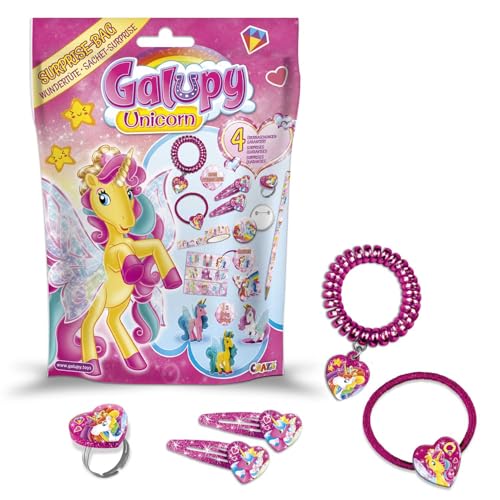 CRAZE GALUPY Surprise Bag Unicorn Schultüte mit Einhorn Überraschung. Wundertüte Kinder Schultüte Mädchen. Überraschungstüte Sammelfiguren für Mädchen, 18408 von CRAZE