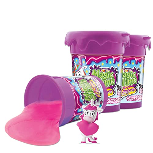 Craze Magic Slime Unicorn Pink Rosa Magischer Schleim für Kinder 3X 150g Dose Partyschleim inkl. Einhorn Figur 3er Set 17234 von CRAZE