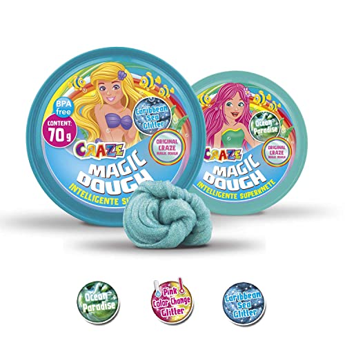 MAGIC DOUGH MERMAID - Intelligente Knete für Kinder im Meerjungfrau design, Magische Kinderknete, farblich Sortiert von Magic Dough