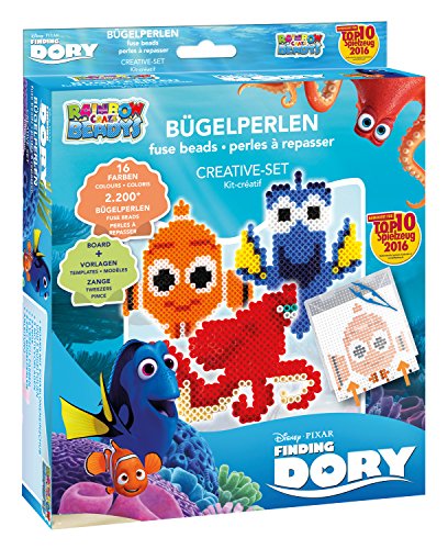 Craze 54537 - Rainbow Beadys Bügelperlen Kreativ Set Disney Pixar Findet Dorie, inklusiv Zubehör, 2200 Perlen, blau von CRAZE