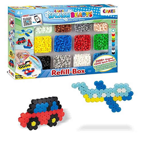 Craze Splash BEADYS Steckperlen Refill-Box Boys Bügelperlen ohne Bügeln Nachfüllpack Wasserperlen für Kinder ungiftig Perlen zum Stecken Bastelset Kinder 10006 von CRAZE