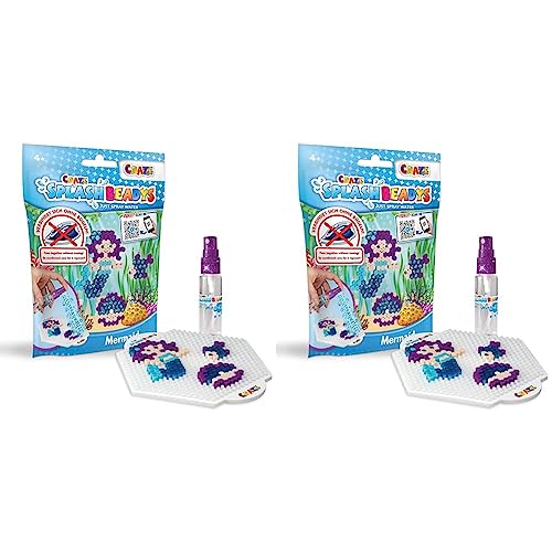 Craze Splash BEADYS Wasserperlen für Kinder Meerjungfrau Steckperlen Mermaid Foilbag Water Beads Starter Pack Bügelperlen ohne Bügeln Bastelset Kinder 26052 (Packung mit 2) von CRAZE