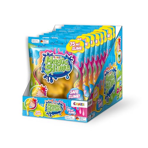 Magic Slime 24er Set - Schleim Kinder komplettes Thekendisplay mit 24x 75ml Bunter Schleim für Kinder, Magischer Kinderschleim im Beutel von CRAZE