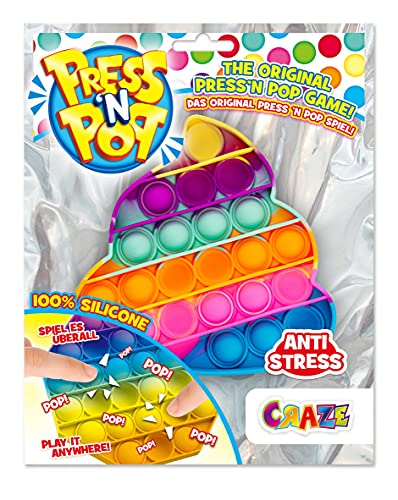 Press N Pop PressNPop Craze Girly Poo Fidget Toy sensorisches Anti Stress Spielzeug für Kinder Erwachsene Bubble Set Bunte Motive 37218, wunderschöne Farbkombinationen von CRAZE