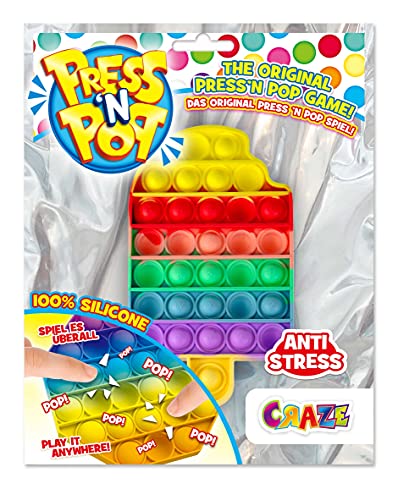 Press N Pop PressNPop Craze Unisex Ice Cream Fidget Toy sensorisches Anti Stress Spielzeug für Kinder Erwachsene Bubble Set EIS Form 37379, wunderschöne Farbkombinationen von CRAZE