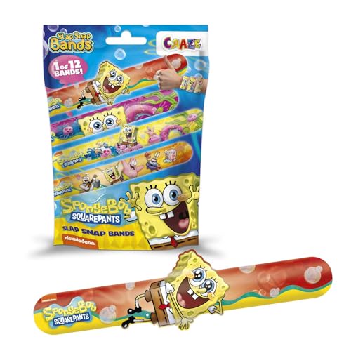 Slap Snap Bands Armbänder SpongeBoB - Schnapparmband Kinder mit SpongeBob Schammkopf-Motiv, Klatscharmband Kinder von CRAZE