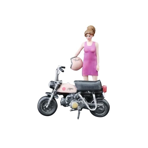 1:64 Mädchen mit Motorrad Miniatur bemalte Figur für Miniatur-Szene Dekor von CRDARAAV