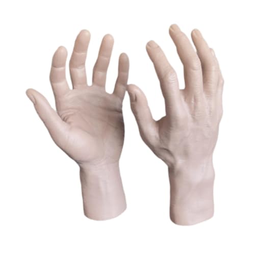 2 Stück männliche Handmodelle Halloween Fake Hände für Nägel Übung Schmuck Display von CRDARAAV